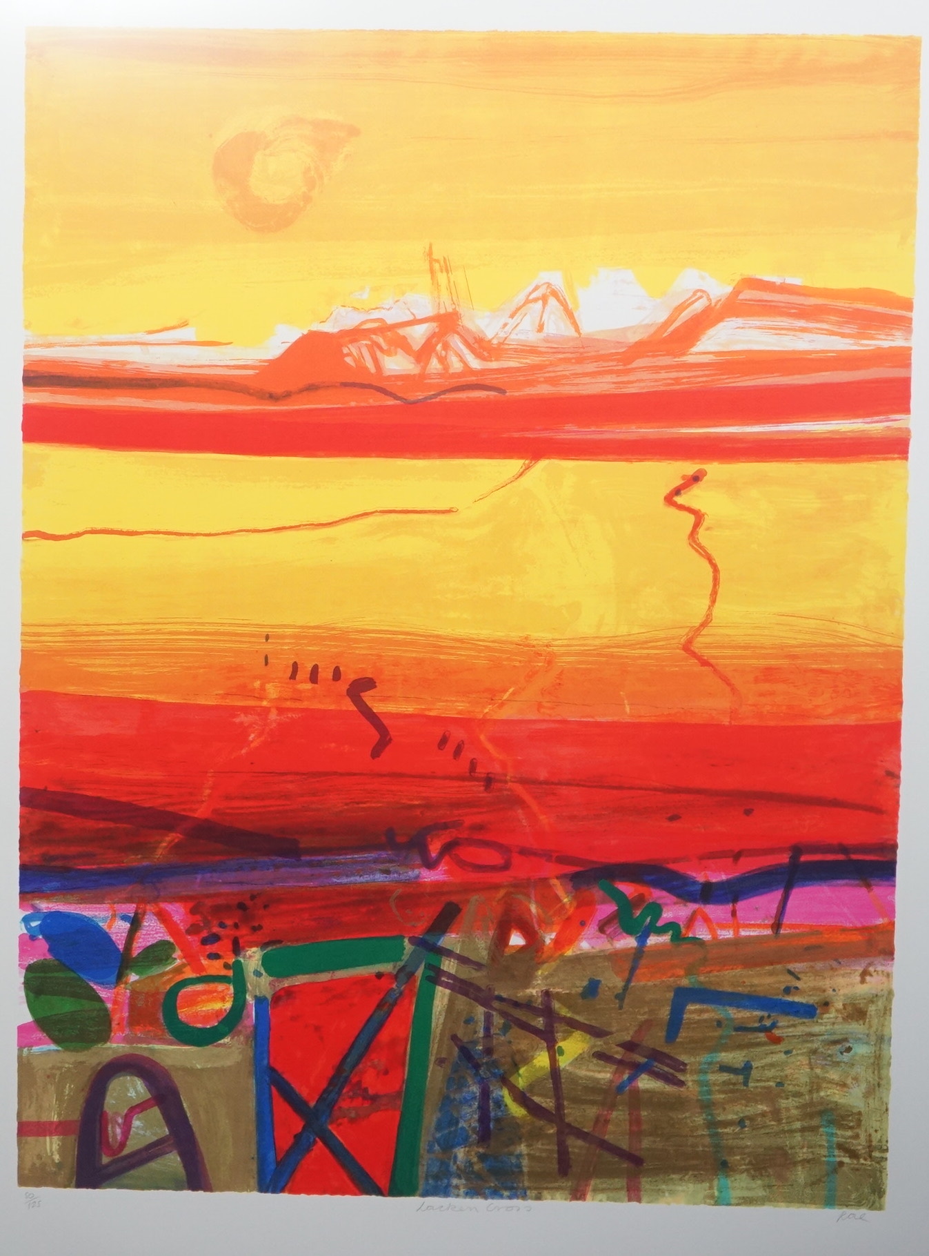 Dame Barbara Davis Rae DBE RA FRSE (b.1943), Lacken Cross, silkscreen on paper, 81 x 61cm